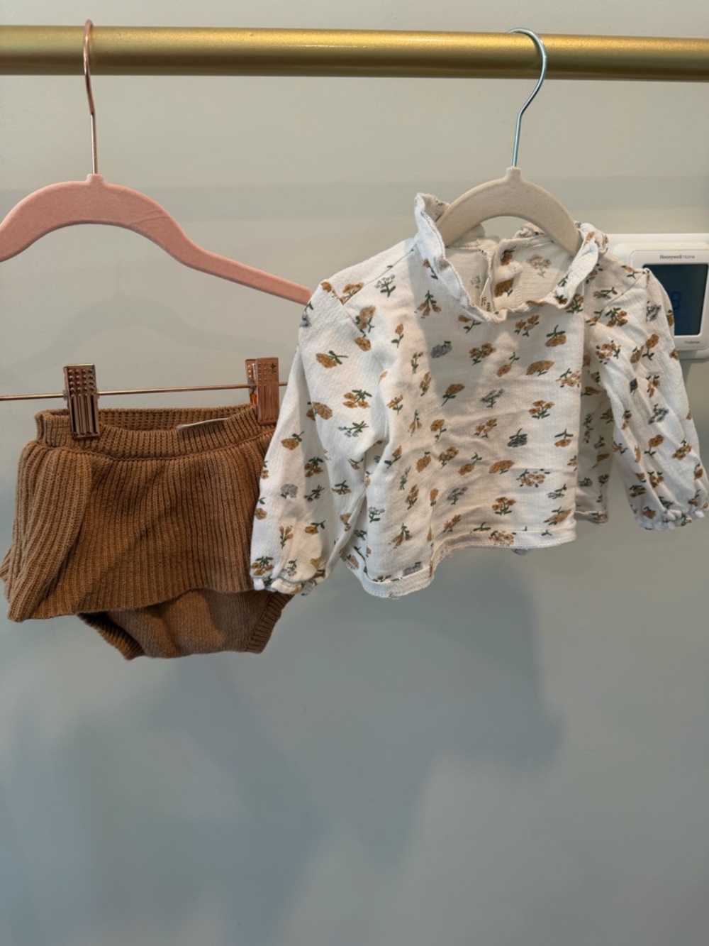 Mayoral Knit Baby Bloomers/skirt with matching shirt  - Brown